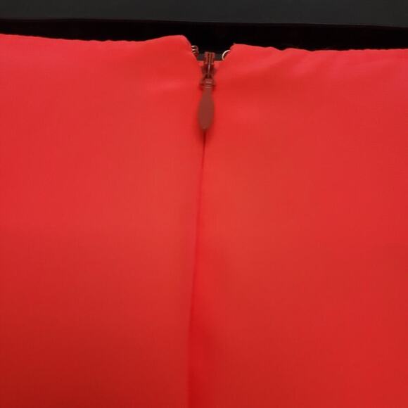 Cedric Charlier Women Long Maxi Skirt Size 8 Neon Orange Zip Flowy Luxe NEW - Picture 4 of 9